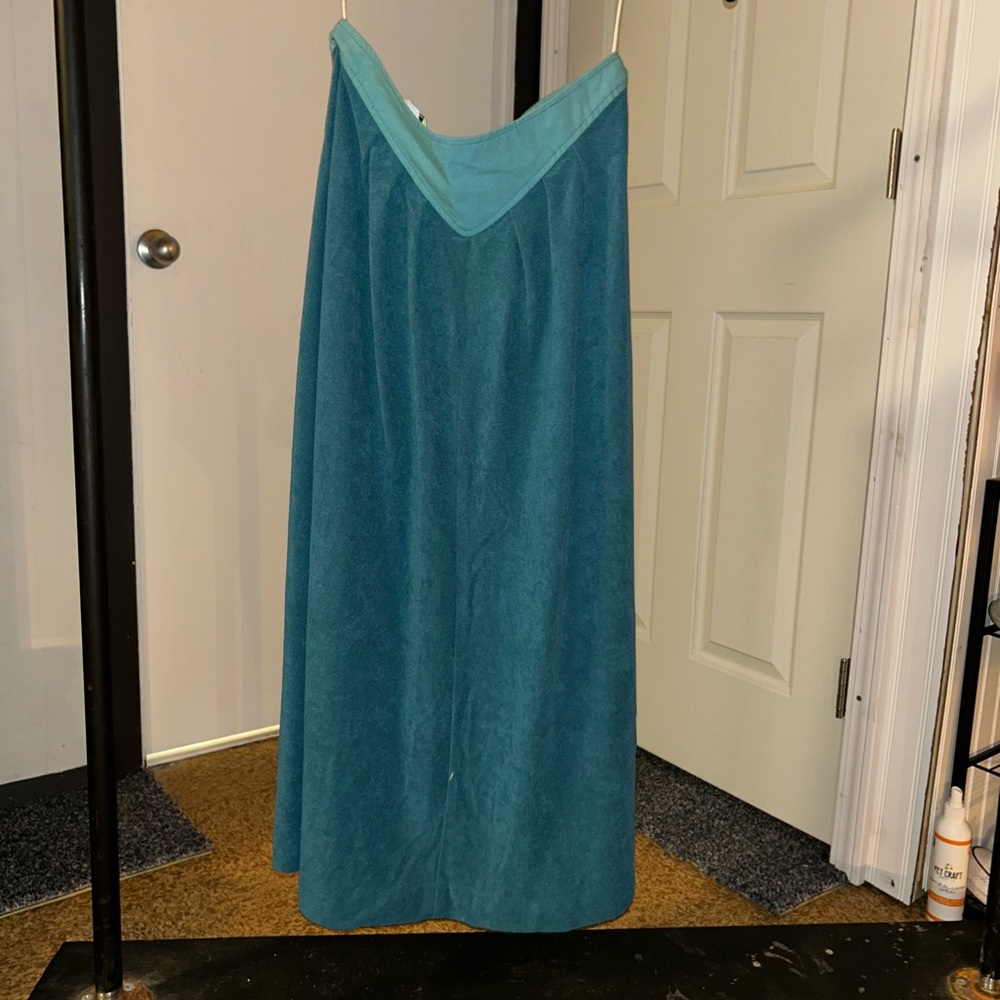 Teal Blue Vintage Maxi Skirt